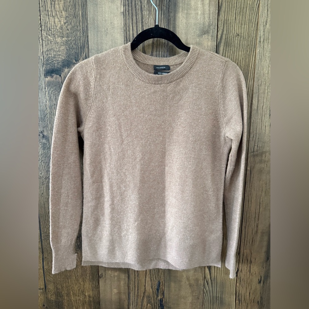 Halogen 100% Cashmere Sweater XS Tan